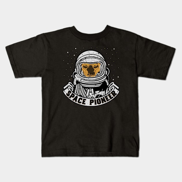 Monkey Astronaut Kids T-Shirt by Foxxy Merch